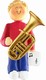 Male Musician Tuba Ornament (Blonde Hair)